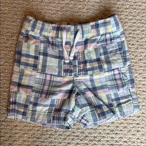 Janie And Jack Pastel Plaid Drawstring Shorts, Boys Sz 4